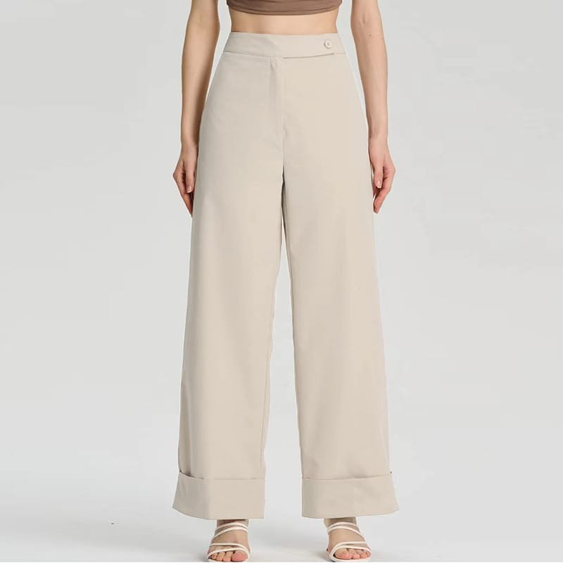 Pantalon Large Taille Haute pour Femme-1