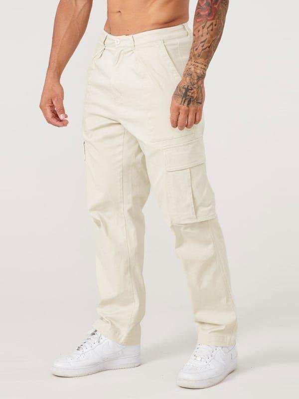 Pantalon homme décontractée coupe droite, 100% confortable