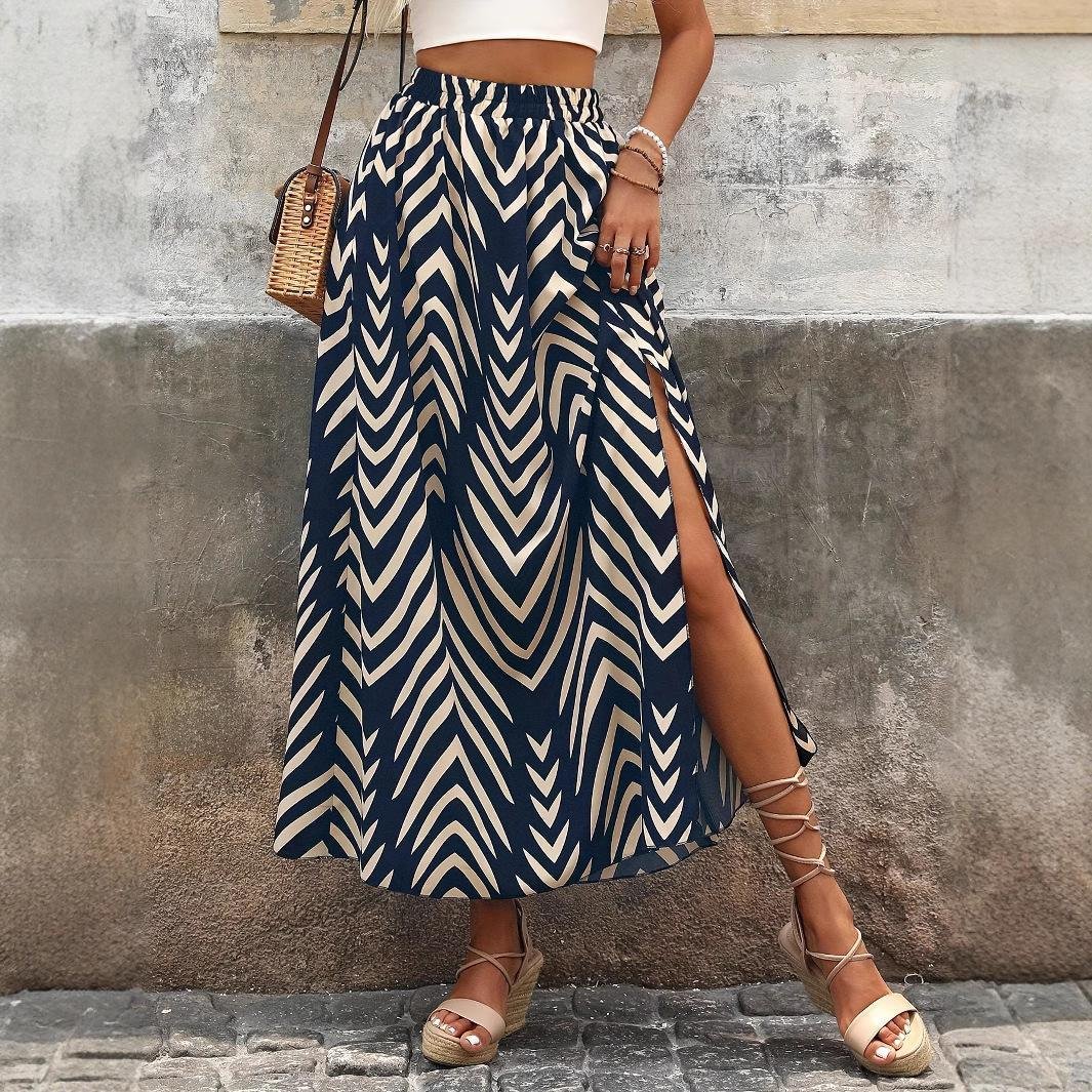 Jupe longue décontractée imprimé bohème 1 Jupe longue décontractée imprimé bohème