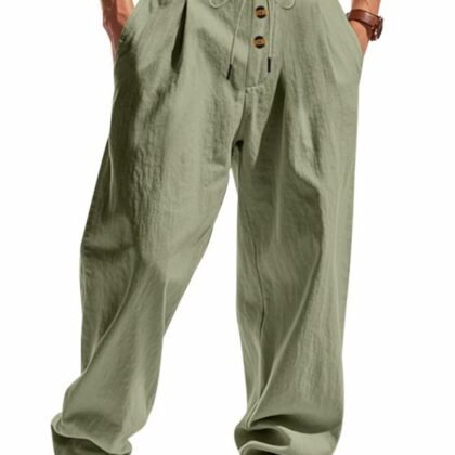 Pantalon décontracté ample en lin