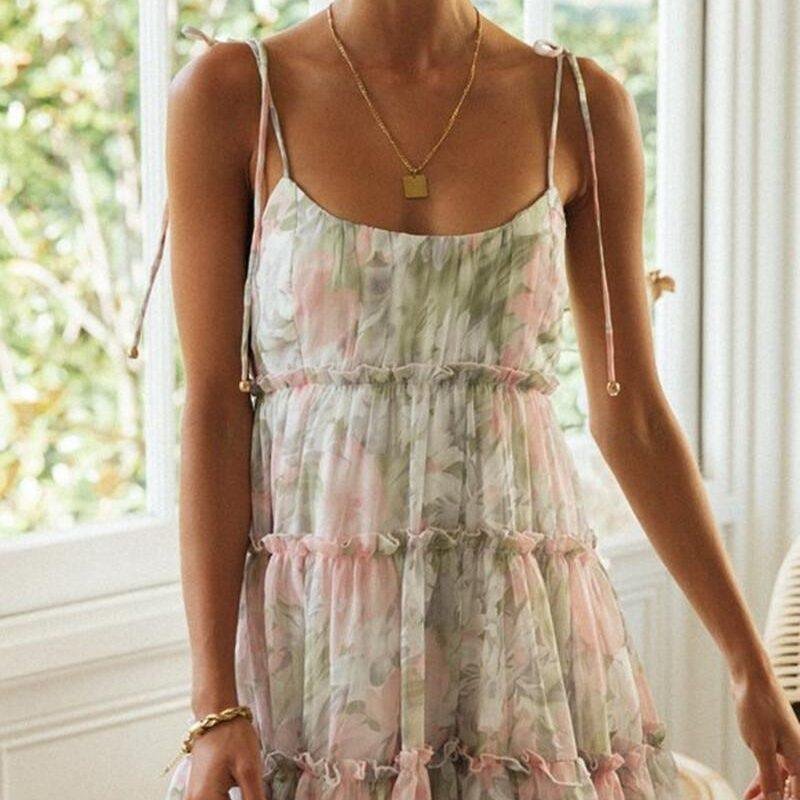 -Robe Cami, Robe d'été en mousseline