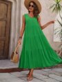 Robe Boho Ample sans manches 2025 - vert