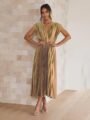 robe plissée femme-or-1-2