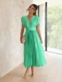 robe plissée femme Vert