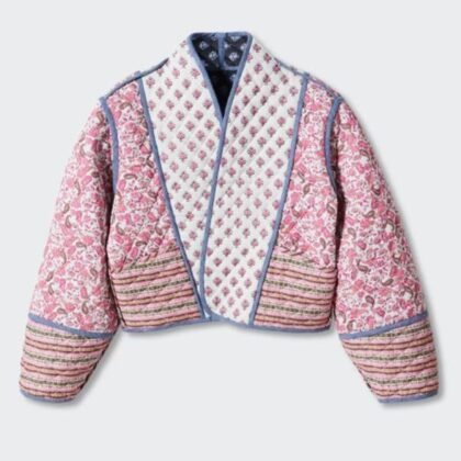 Manteau Réversible en Coton Imprimé pour l'Automne-1