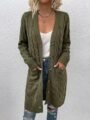 Cardigan Femme 3-en-1 Élégant et Confortable – Veste Longue à Boutonnage Simple pour un Style Chic 10 Cardigan Femme 3-en-1-vert foncé