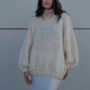 Pull femme paillettes -blanc
