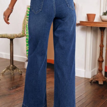jeans femme taille haute vu de dos